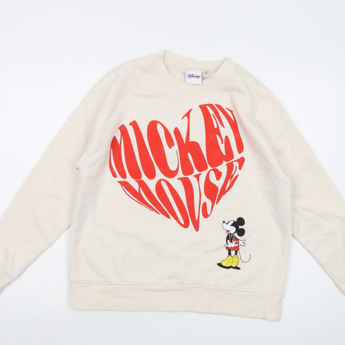 Disney Womens Pink Cotton Pullover Sweatshirt Size S Pullover - Mickey Mouse, Heart