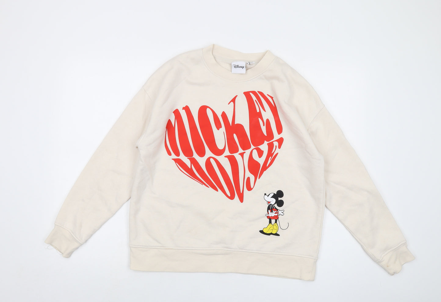 Disney Womens Pink Cotton Pullover Sweatshirt Size S Pullover - Mickey Mouse, Heart