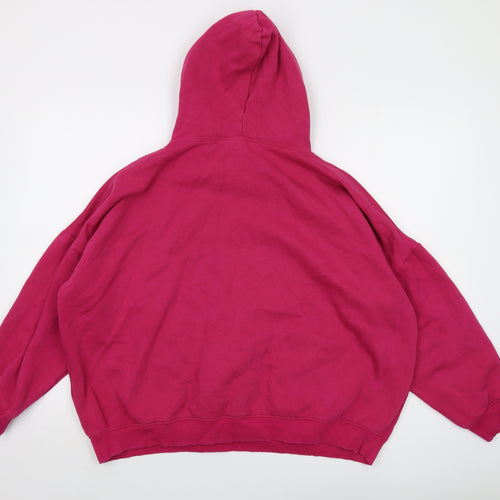 Pink Vanilla Womens Pink Cotton Pullover Hoodie Size M Pullover