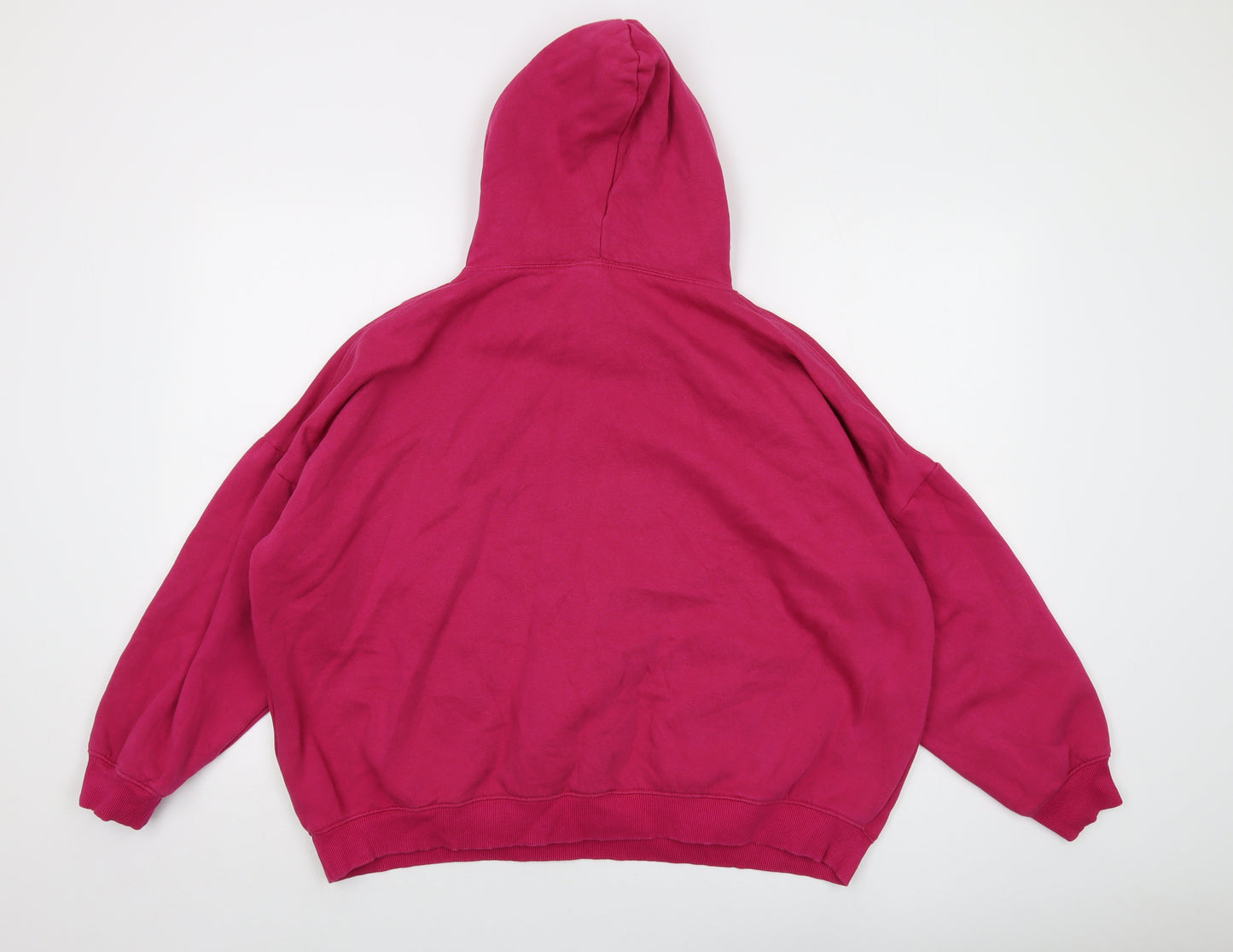 Pink Vanilla Womens Pink Cotton Pullover Hoodie Size M Pullover