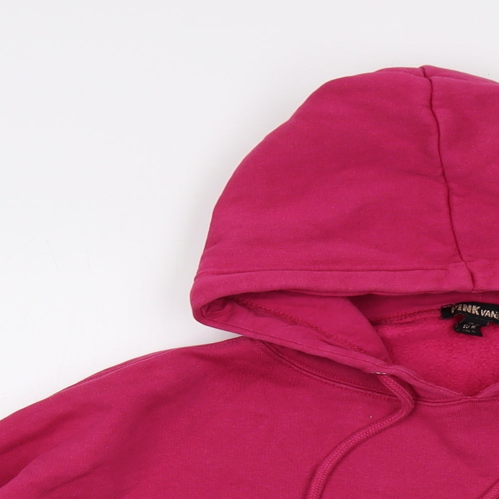 Pink Vanilla Womens Pink Cotton Pullover Hoodie Size M Pullover