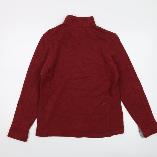 Orvis Womens Red Cotton Pullover Sweatshirt Size M Zip