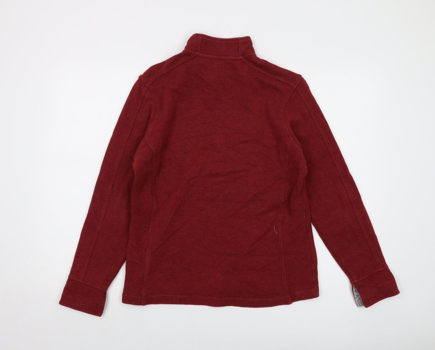 Orvis Womens Red Cotton Pullover Sweatshirt Size M Zip