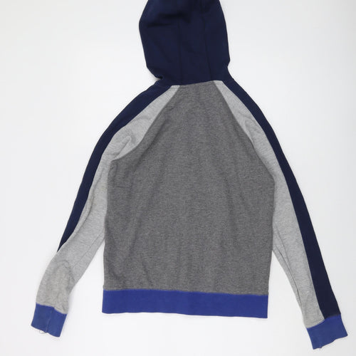 United Colors of Benetton Boys Grey Cotton Full Zip Hoodie Size 11-12 Years Zip