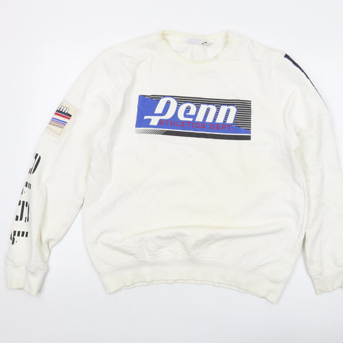 Penn Mens Ivory Cotton Pullover Sweatshirt Size M - Logo