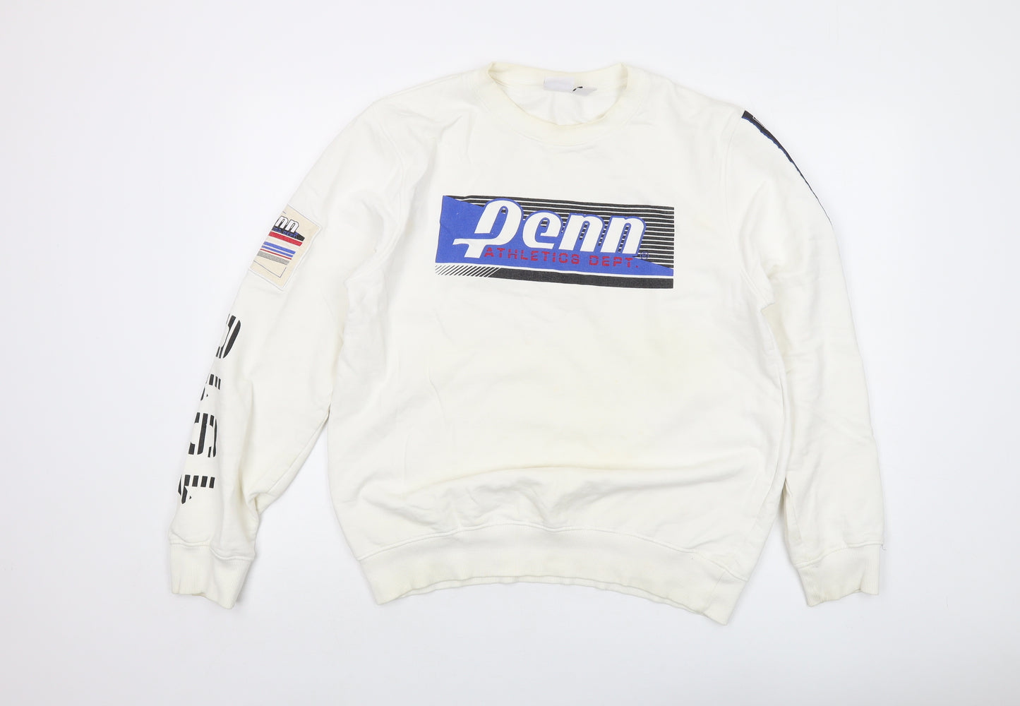 Penn Mens Ivory Cotton Pullover Sweatshirt Size M - Logo