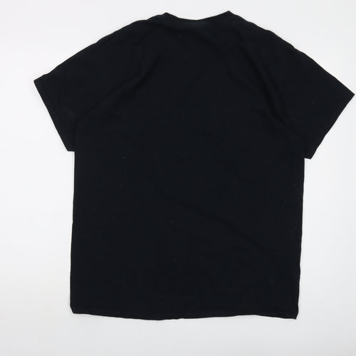 Billy Brag Mens Blue Cotton T-Shirt Size L Crew Neck