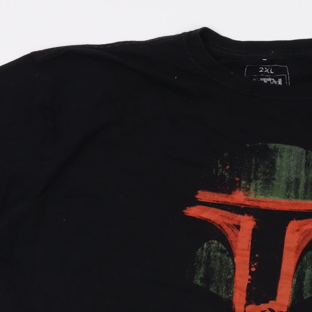 Star Wars Mens Black Cotton T-Shirt Size 2XL Crew Neck