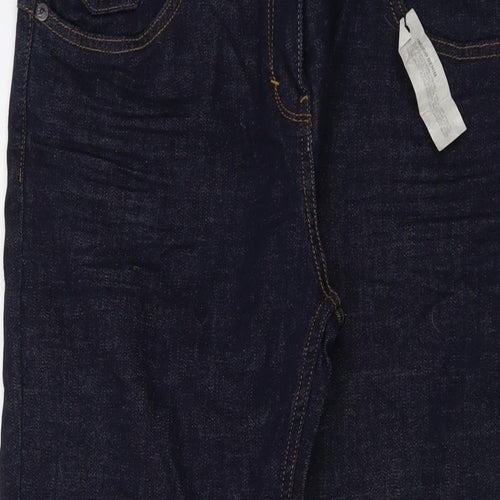 Fat Face Womens Blue Cotton Straight Jeans Size 14 L29 in Regular Button