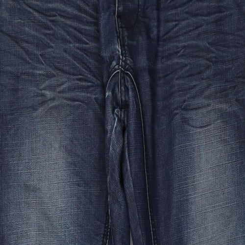 Zenzo Mens Blue Cotton Straight Jeans Size 38 in L32 in Regular Button