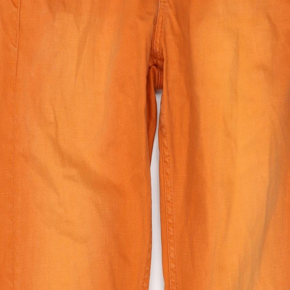 Mustang Mens Orange Cotton Straight Jeans Size 31 in L34 in Regular Button