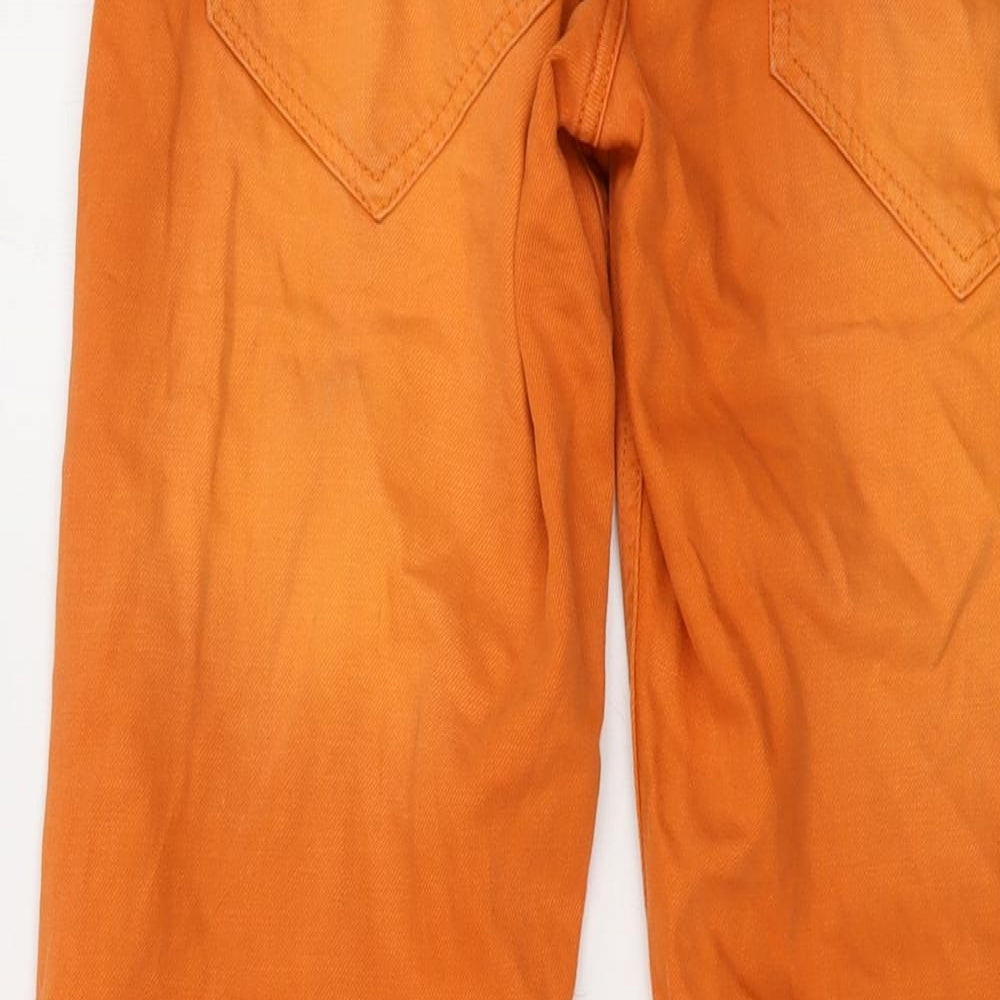 Mustang Mens Orange Cotton Straight Jeans Size 31 in L34 in Regular Button