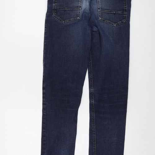 Jasper Conran Boys Blue Cotton Straight Jeans Size 14 Years Regular Button