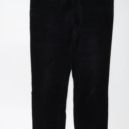 White Stuff Womens Black Cotton Trousers Size 14 L28 in Regular