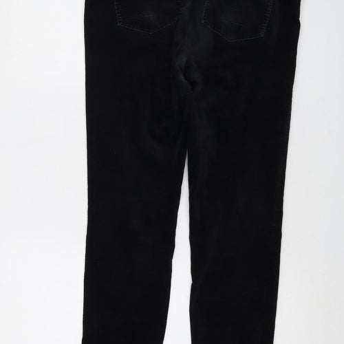 White Stuff Womens Black Cotton Trousers Size 14 L28 in Regular