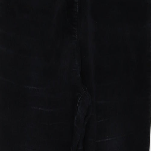 White Stuff Womens Black Cotton Trousers Size 14 L28 in Regular