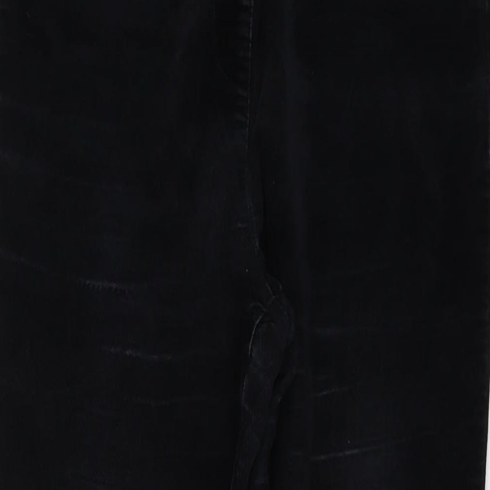 White Stuff Womens Black Cotton Trousers Size 14 L28 in Regular