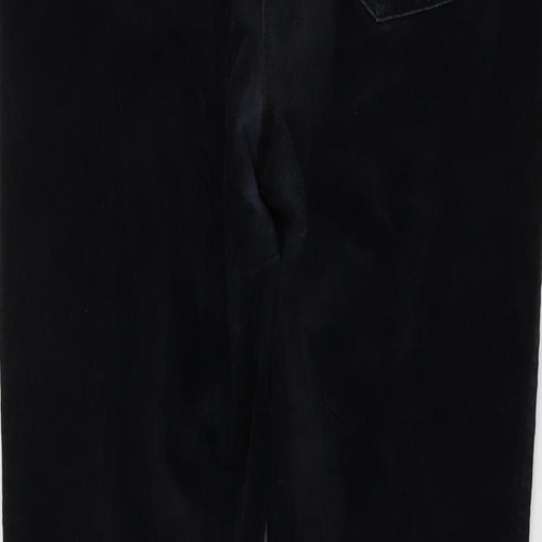 White Stuff Womens Black Cotton Trousers Size 14 L28 in Regular