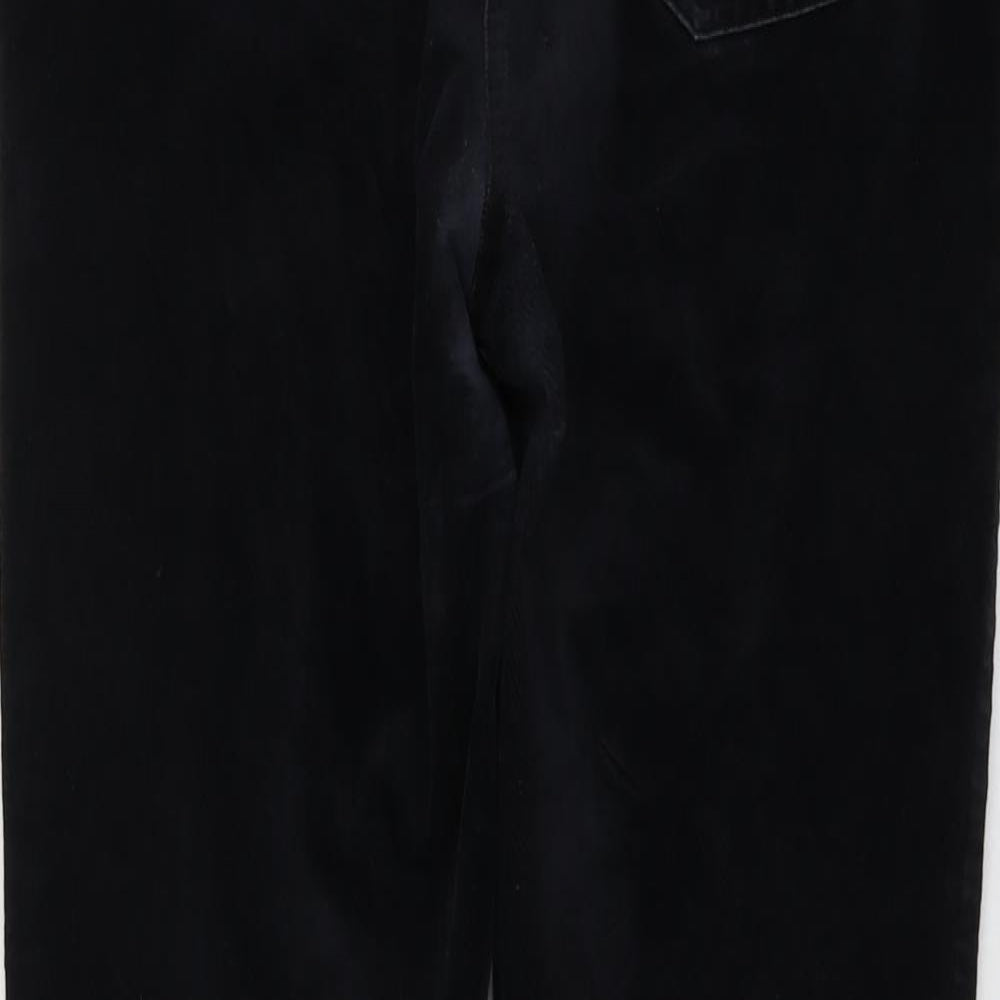 White Stuff Womens Black Cotton Trousers Size 14 L28 in Regular