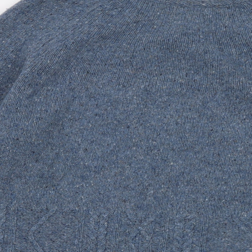 Seasalt Womens Blue Round Neck Wool Cardigan Jumper Size 14