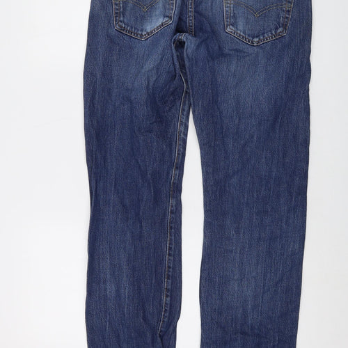 Levi's Mens Blue Cotton Straight Jeans Size 32 in L32 in Regular Button