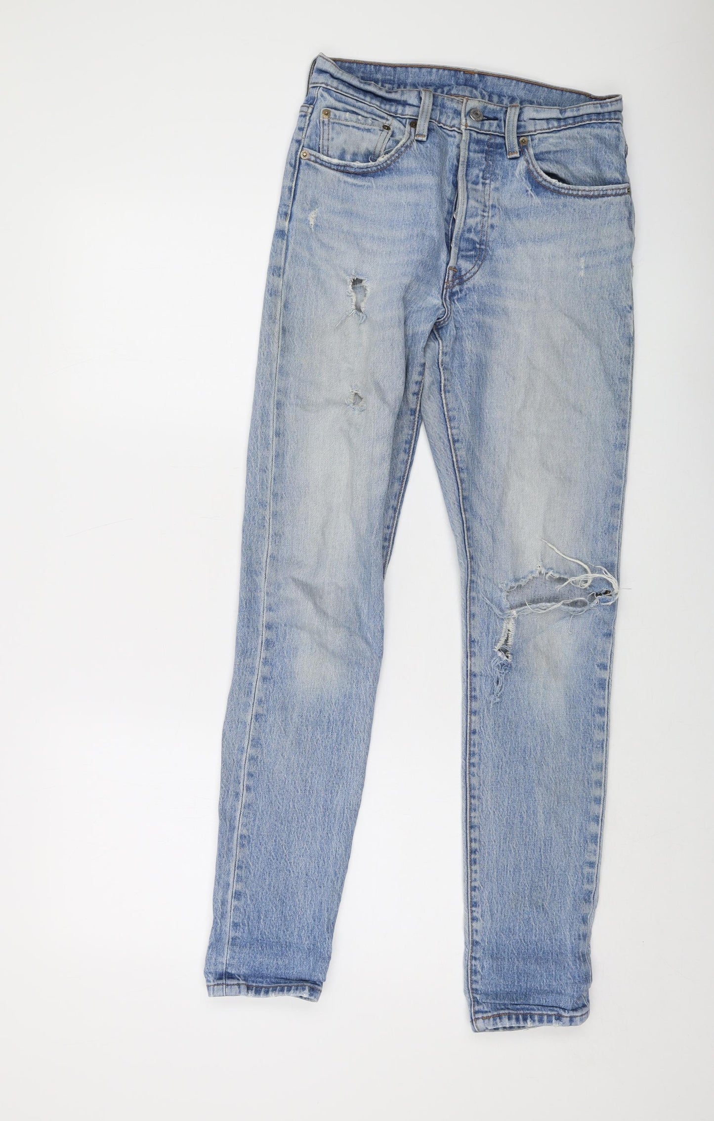 Levi's Womens Blue Cotton Mom Jeans Size 26 in L30 in Regular Button