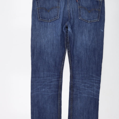 Levi's Mens Blue Cotton Straight Jeans Size 34 in L30 in Regular Button