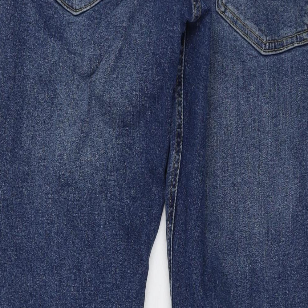 JACK & JONES Mens Blue Cotton Straight Jeans Size 34 in L34 in Regular Button