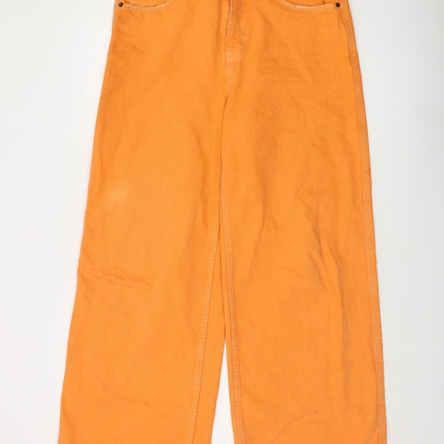 BDG Womens Orange Cotton Wide-Leg Jeans Size 32 in L30 in Regular Button