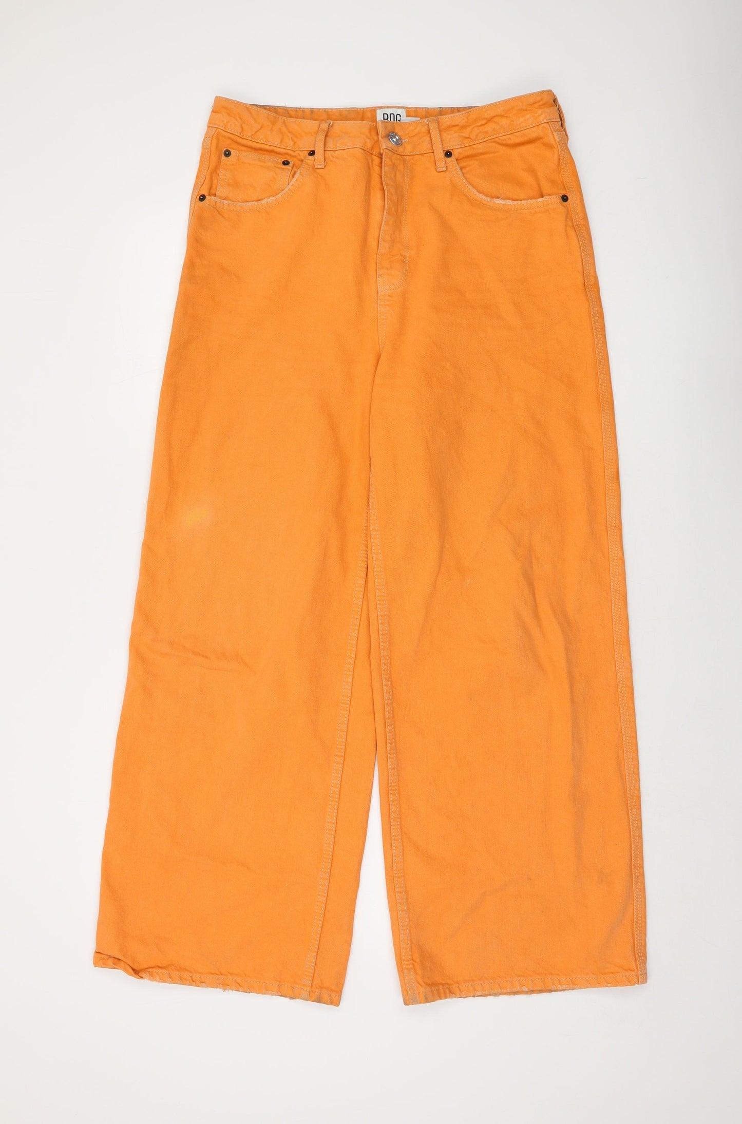 BDG Womens Orange Cotton Wide-Leg Jeans Size 32 in L30 in Regular Button