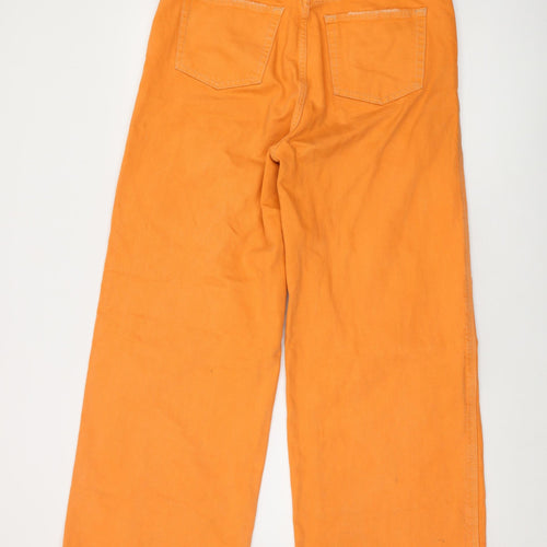 BDG Womens Orange Cotton Wide-Leg Jeans Size 32 in L30 in Regular Button