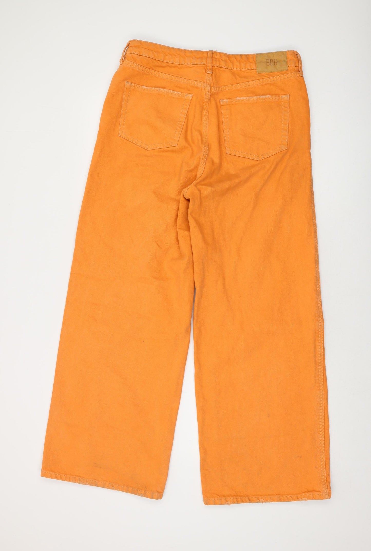 BDG Womens Orange Cotton Wide-Leg Jeans Size 32 in L30 in Regular Button