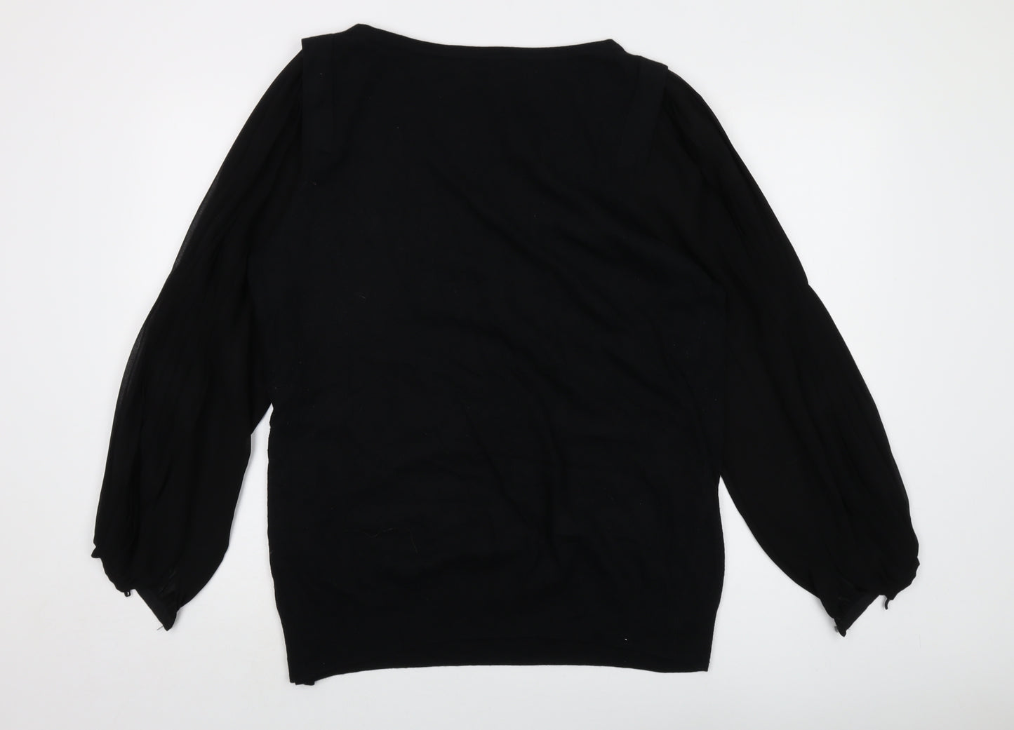 Mint Velvet Womens Black Round Neck Acrylic Pullover Jumper Size L