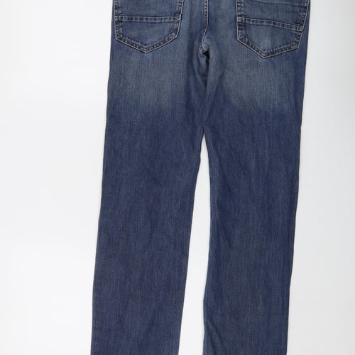 adidas Mens Blue Cotton Straight Jeans Size 32 in L32 in Regular Button