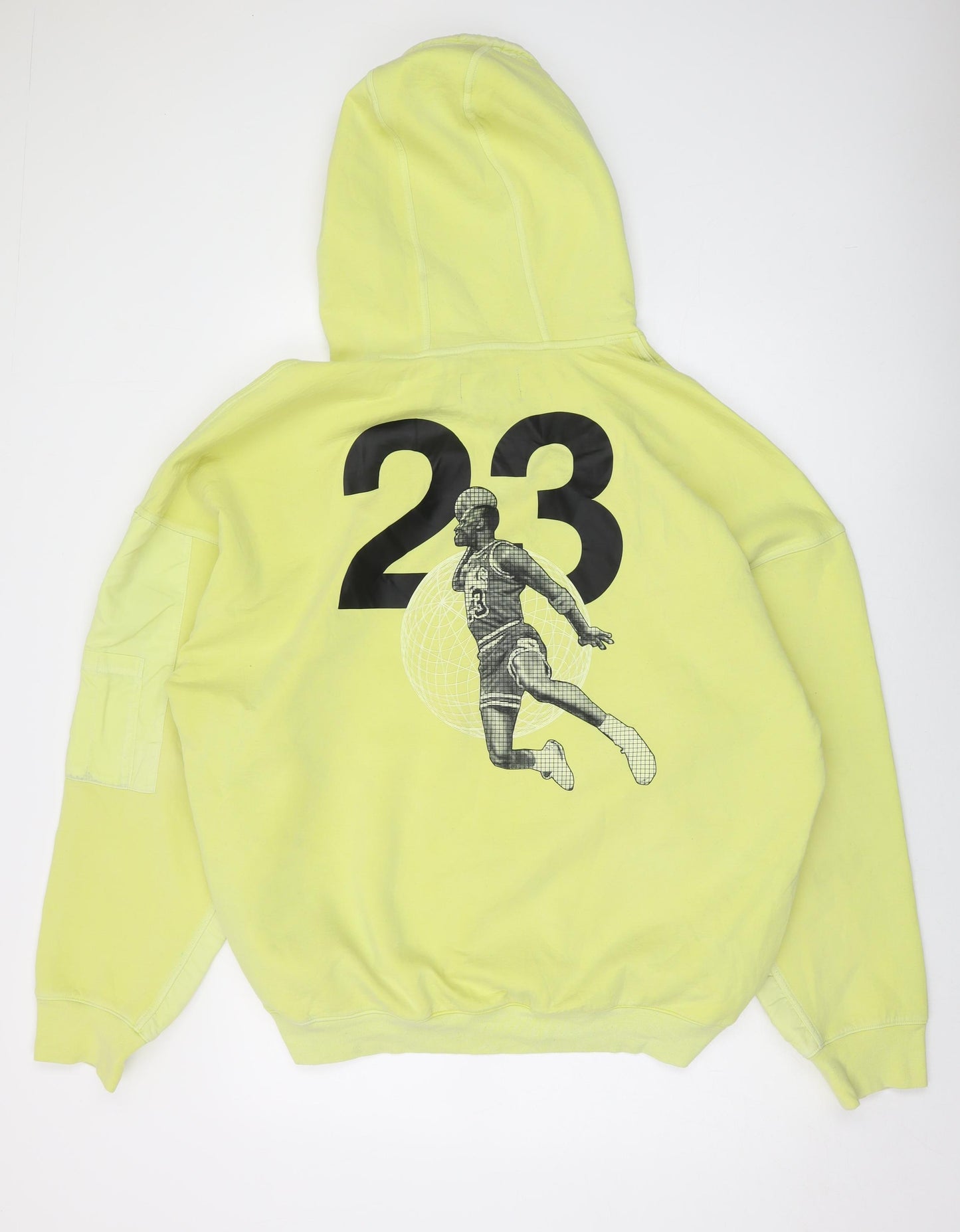 Jordan Mens Yellow Cotton Pullover Hoodie Size 2XL
