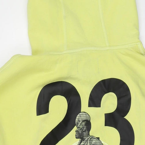 Jordan Mens Yellow Cotton Pullover Hoodie Size 2XL