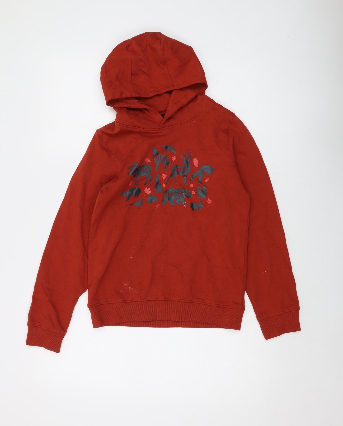 Mountain Warehouse Boys Red Cotton Pullover Hoodie Size 11-12 Years Pullover - Stay wild and explore