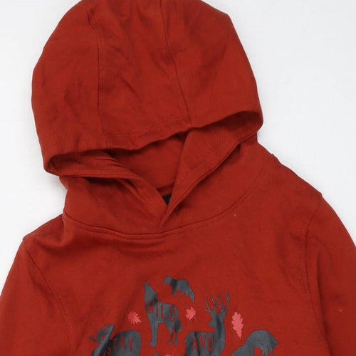 Mountain Warehouse Boys Red Cotton Pullover Hoodie Size 11-12 Years Pullover - Stay wild and explore