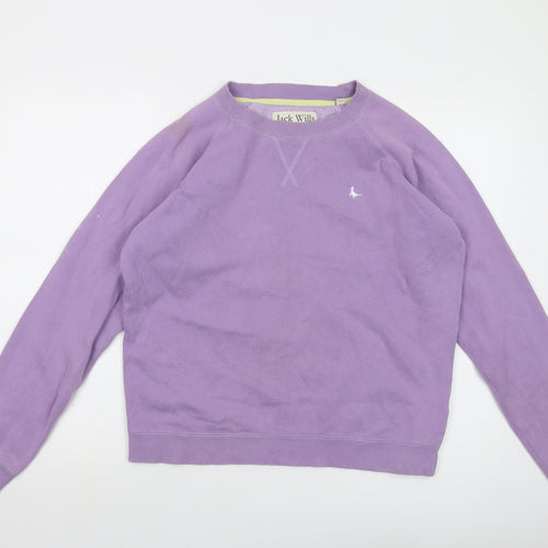 Jack Wills Womens Purple Cotton Pullover Sweatshirt Size 10 Pullover