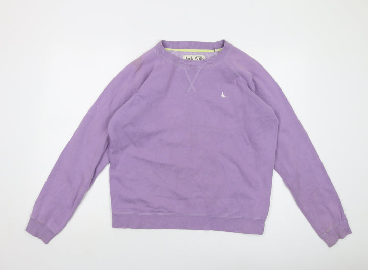 Jack Wills Womens Purple Cotton Pullover Sweatshirt Size 10 Pullover