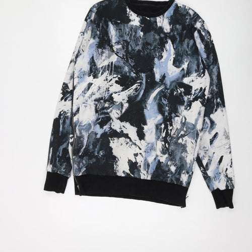 Criminal Damage Mens Multicoloured Geometric Polyester Pullover Sweatshirt Size S