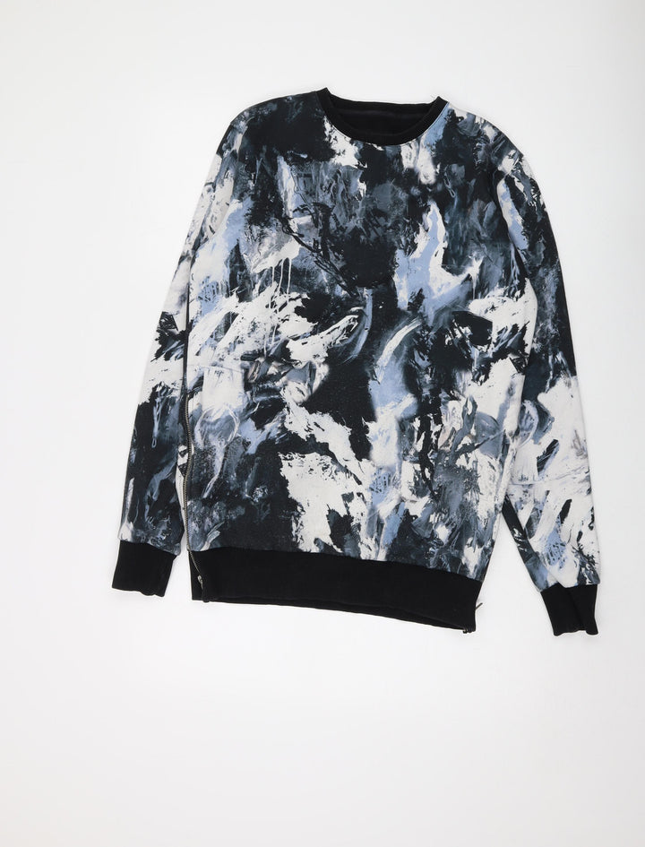 Criminal Damage Mens Multicoloured Geometric Polyester Pullover Sweatshirt Size S