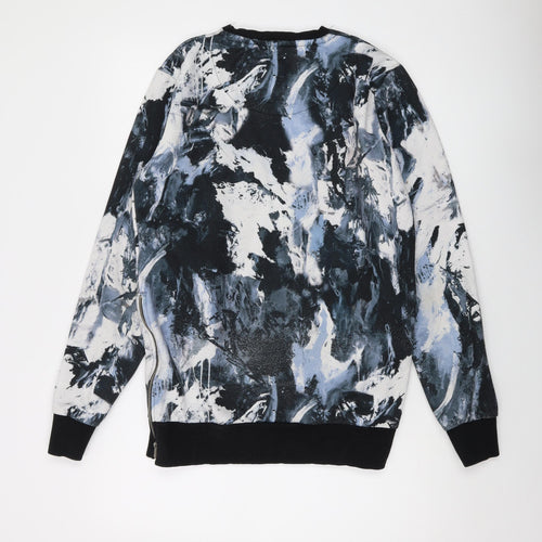 Criminal Damage Mens Multicoloured Geometric Polyester Pullover Sweatshirt Size S