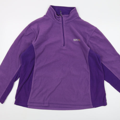 Regatta Womens Purple Polyester Pullover Sweatshirt Size 18 Zip