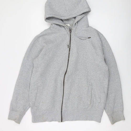 Celio Mens Grey Cotton Full Zip Hoodie Size L