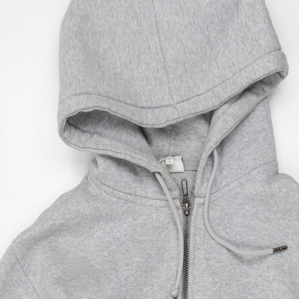 Celio Mens Grey Cotton Full Zip Hoodie Size L