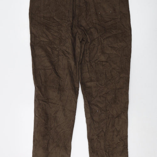 St Bernard Mens Brown Cotton Trousers Size 34 in L30 in Regular Button