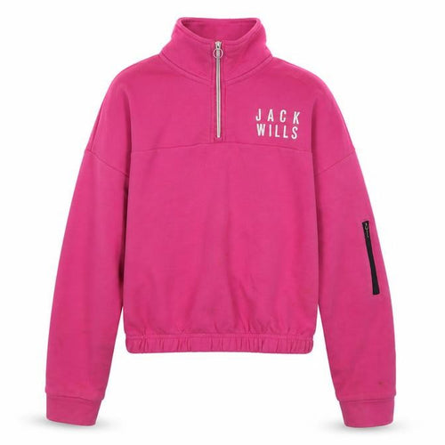Jack Wills Girls Pink Cotton Pullover Sweatshirt Size 10-11 Years Zip