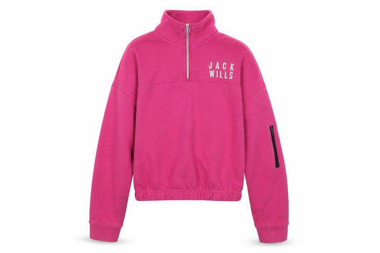 Jack Wills Girls Pink Cotton Pullover Sweatshirt Size 10-11 Years Zip