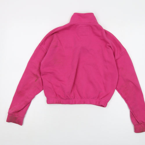 Jack Wills Girls Pink Cotton Pullover Sweatshirt Size 10-11 Years Zip